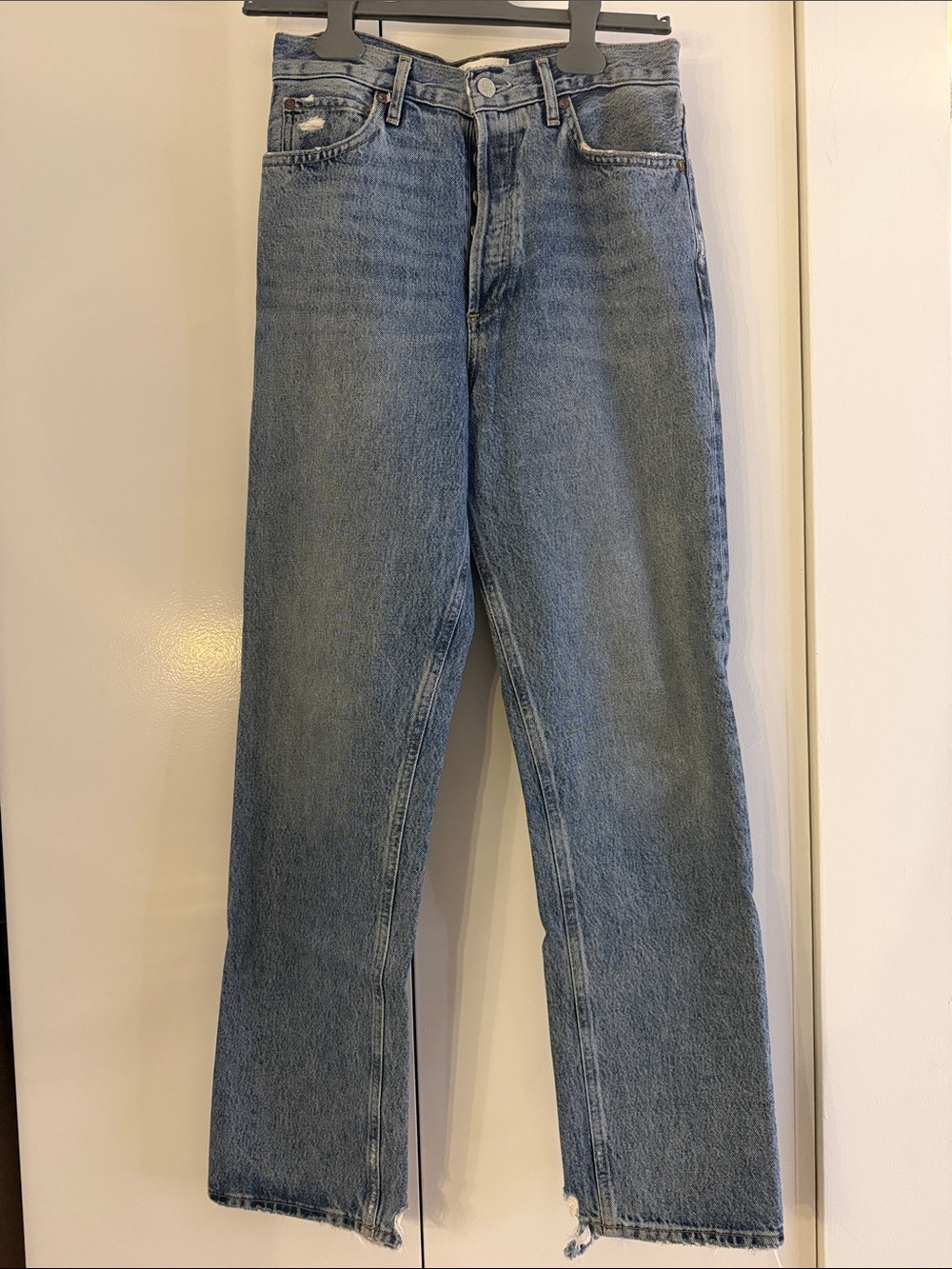Agolde Women’s Straight Ripper Jeans in Faded Blue